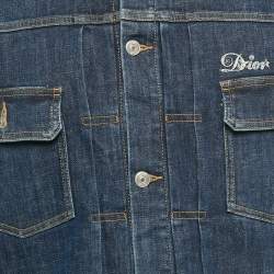 Pre Owned Dior Homme x Kenny Scharf Blue Playing Cards Denim Jacket L