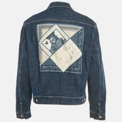 Pre Owned Dior Homme x Kenny Scharf Blue Playing Cards Denim Jacket L