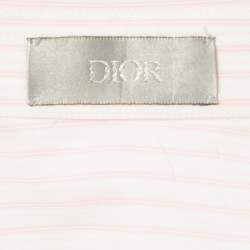 Pre Owned Dior Homme Pink Striped Cotton Long Sleeve Shirt S
