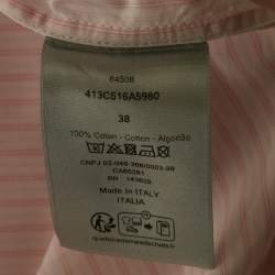 Pre Owned Dior Homme Pink Striped Cotton Long Sleeve Shirt S
