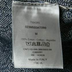 مملوكة مسبقًا Dior Homme Blue Oblique Cotton Knit Shirt M