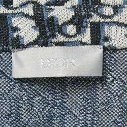 مملوكة مسبقًا Dior Homme Blue Oblique Cotton Knit Shirt M