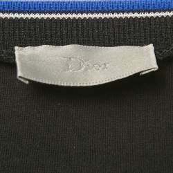 مملوكة مسبقًا سويت شيرت ديور أوم قطني أسود بتطريز نيواف مقاس متوسط