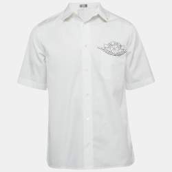 مملوكة مسبقًا Dior Homme x Jordan White Air Dior Print Cotton Shirt M