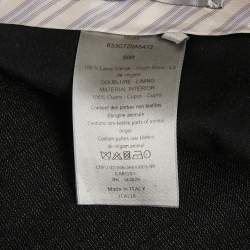 Pre Owned بنطلون صوف أسود بنقشة نافذة ديوور هوم كبير