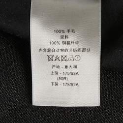 Pre Owned بنطلون صوف أسود بنقشة نافذة ديوور هوم كبير