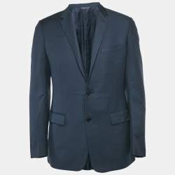 مملوكة مسبقًا Dior Homme Blue Gabardine Regular Fit Blazer L
