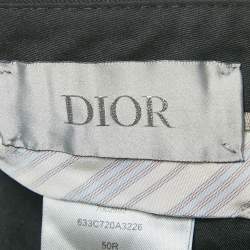 Pre Owned بنطلون رسمي صوف أزرق ديور هوم مقاس كبير