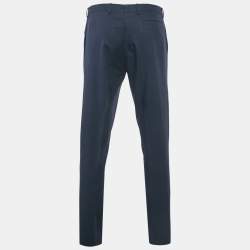 Pre Owned Dior Homme Blue Wool Formal Trousers L