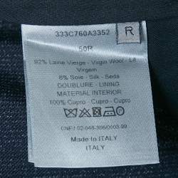 Pre Owned Dior Homme Blue Wool Formal Trousers L