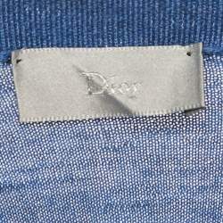 مملوكة مسبقًا Dior Homme Blue Wool Knit V-Neck Sweater M