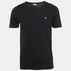 Pre Owned Dior Homme Black Jersey V-Neck T-Shirt S