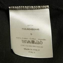 مملوكة مسبقًا تي شيرت ديور هوم قطن أسود بشعار مطبوع مقاس متوسط (ميديوم)