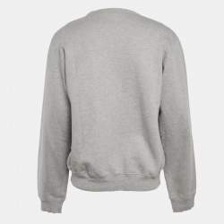 مملوكة مسبقًا Dior Homme Grey CD Embroidered Cotton Fleece Sweatshirt XL