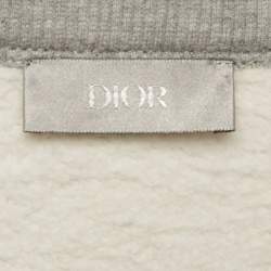 مملوكة مسبقًا Dior Homme Grey CD Embroidered Cotton Fleece Sweatshirt XL