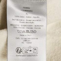 مملوكة مسبقًا Dior Homme Grey CD Embroidered Cotton Fleece Sweatshirt XL