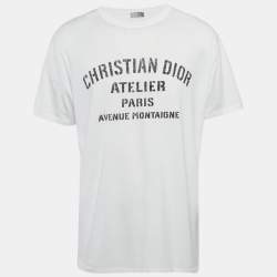 Pre Owned Dior Homme White Atelier Print Crew Neck T-Shirt XL