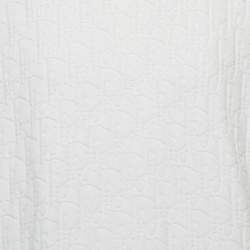 Pre Owned تي شيرت ديور هوم رجالي أوبيك أبيض تيري قطن جاكار بقصة مريحة مقاس كبير جداً جداً جداً