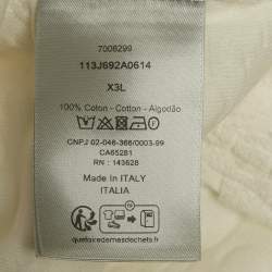 Pre Owned تي شيرت ديور هوم رجالي أوبيك أبيض تيري قطن جاكار بقصة مريحة مقاس كبير جداً جداً جداً