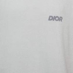 Pre Owned تي شيرت ديور هوم قطن أسود بشعار مطبوع مقاس متوسط (ميديوم)