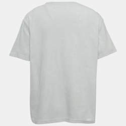 Pre Owned تي شيرت ديور هوم قطن أسود بشعار مطبوع مقاس متوسط (ميديوم)