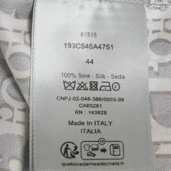 Pre Owned Dior Homme Grey Oblique Print Silk Short Sleeve Shirt 3XL