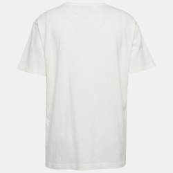 مملوكة مسبقًا تي شيرت ديور هوم قطن أسود بشعار مطبوع مقاس متوسط (ميديوم)