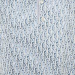 مملوكة مسبقًا Dior Homme Blue Oblique Jersey Polo T-Shirt XXXL