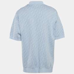 مملوكة مسبقًا Dior Homme Blue Oblique Jersey Polo T-Shirt XXXL