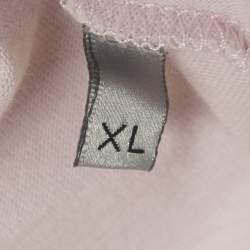 مملوكة مسبقًا تيشيرت ديور أوم وردي مطبوع برقبة دائرية مقاس كبير جدًا