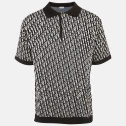 Pre Owned Dior Homme Blue Oblique Cotton Polo T-Shirt L