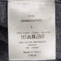 Pre Owned Dior Homme Blue Oblique Cotton Polo T-Shirt L