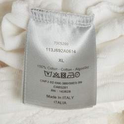 مملوكة مسبقًا Dior Homme White Oblique Terry Cotton Crew Neck T-Shirt XL