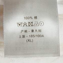 مملوكة مسبقًا Dior Homme White Oblique Terry Cotton Crew Neck T-Shirt XL