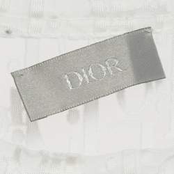Pre Owned Dior Homme White/Blue Oblique Jersey Sheer T-Shirt S