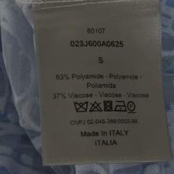 Pre Owned Dior Homme White/Blue Oblique Jersey Sheer T-Shirt S