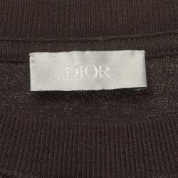 Pre Owned Dior Homme Black Logo Embroidered Jersey T-Shirt S
