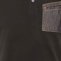 Pre Owned Dior Homme Black Pique Pocket Detail Polo T-Shirt M