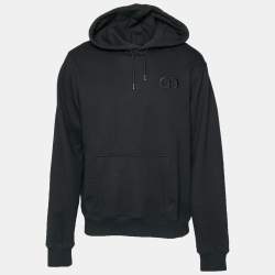 Pre Owned Dior Homme Black Jersey Logo Detail Hoodie XXL