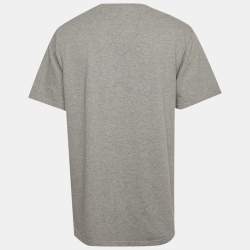 مملوكة مسبقًا Dior Homme Grey Logo Embroidered Jersey T-Shirt L