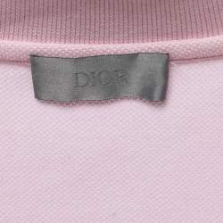 مملوكة مسبقًا Dior Homme Pink Logo-Embroidered Cotton Pique Polo T-Shirt XXS