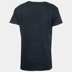 Pre Owned Dior Homme Dark Blue Bee-Embroidered Cotton Crewneck T-Shirt M