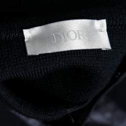 Pre Owned Dior Homme Navy Blue Wool Oblique Insert High Collar Sweater L