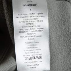 Pre Owned Dior Homme Grey Cotton Archive Patched Hoodie L