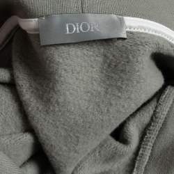 Pre Owned Dior Homme Grey Cotton Archive Patched Hoodie L