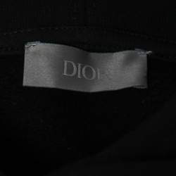 Pre Owned Dior Homme Black Cotton CD Logo Embroidered Hoodie L