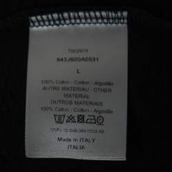 Pre Owned Dior Homme Black Cotton CD Logo Embroidered Hoodie L