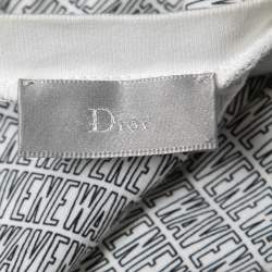 Dior Homme White Newave Print Cotton Crew Neck T-Shirt S