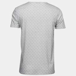 Dior Homme White Newave Print Cotton Crew Neck T-Shirt S