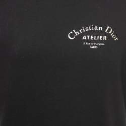 Pre Owned Dior Homme Black Atelier Print Cotton Crew Neck T-Shirt S
